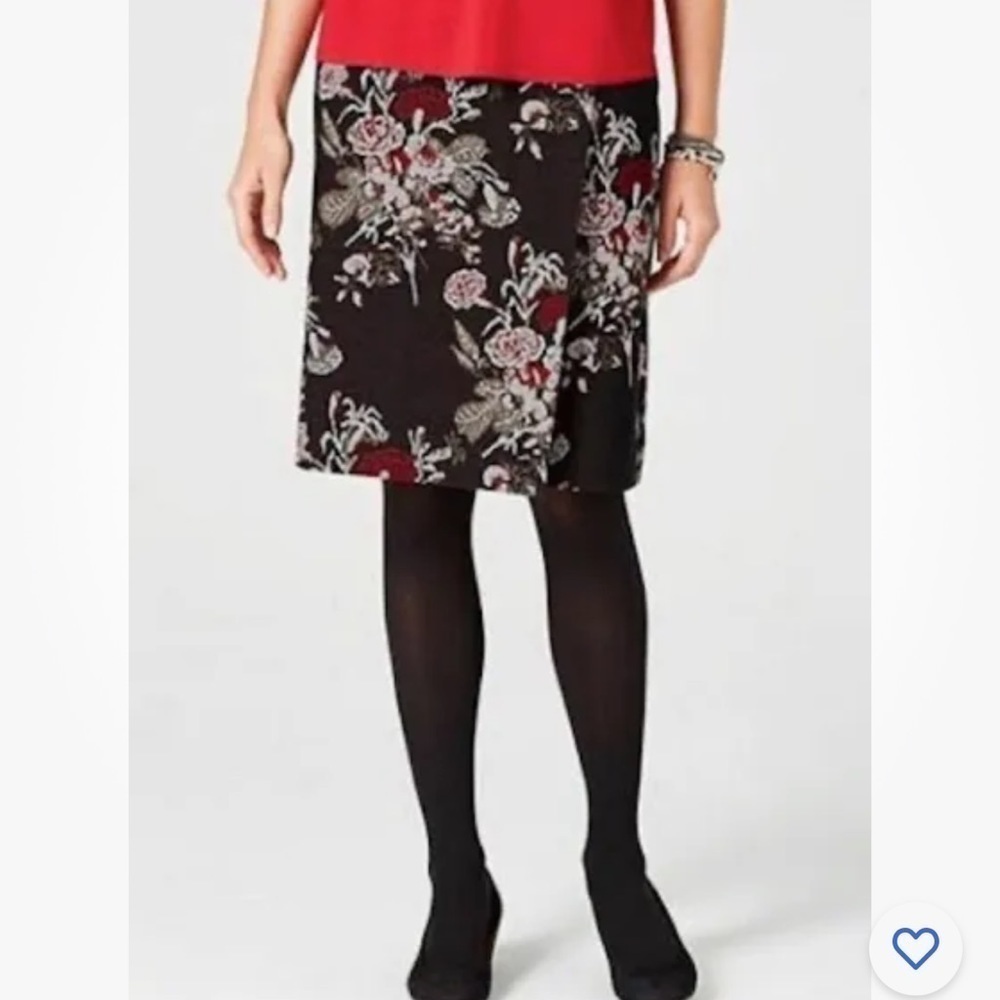 J. Jill floral wrap-style knit skirt